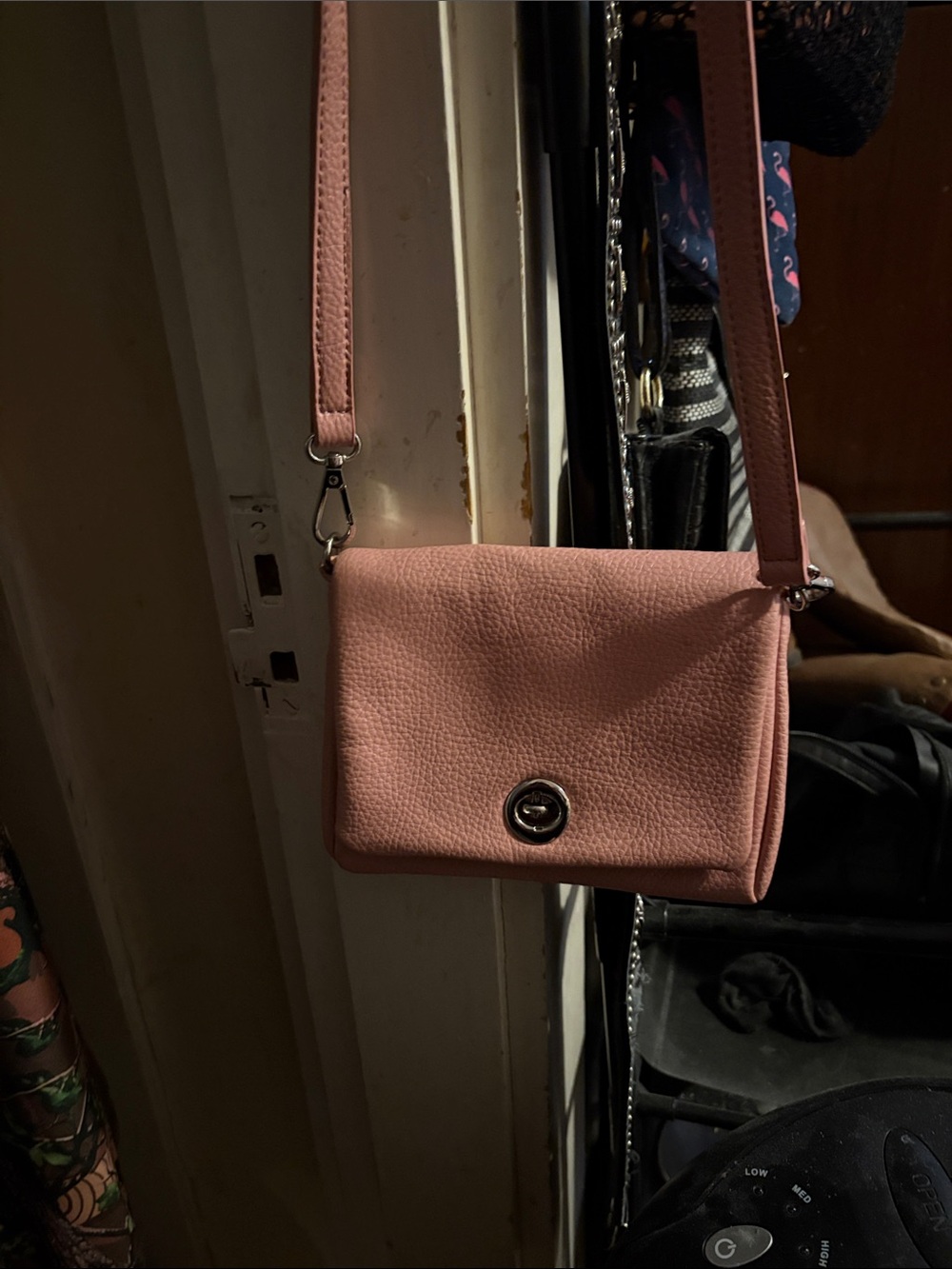 Charming Charlie Pink Pebble-Texture Crossbody Bag